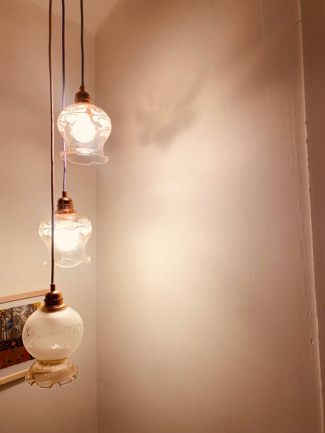 Pastel waterfall pendant light