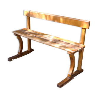 Old solid oak church pew