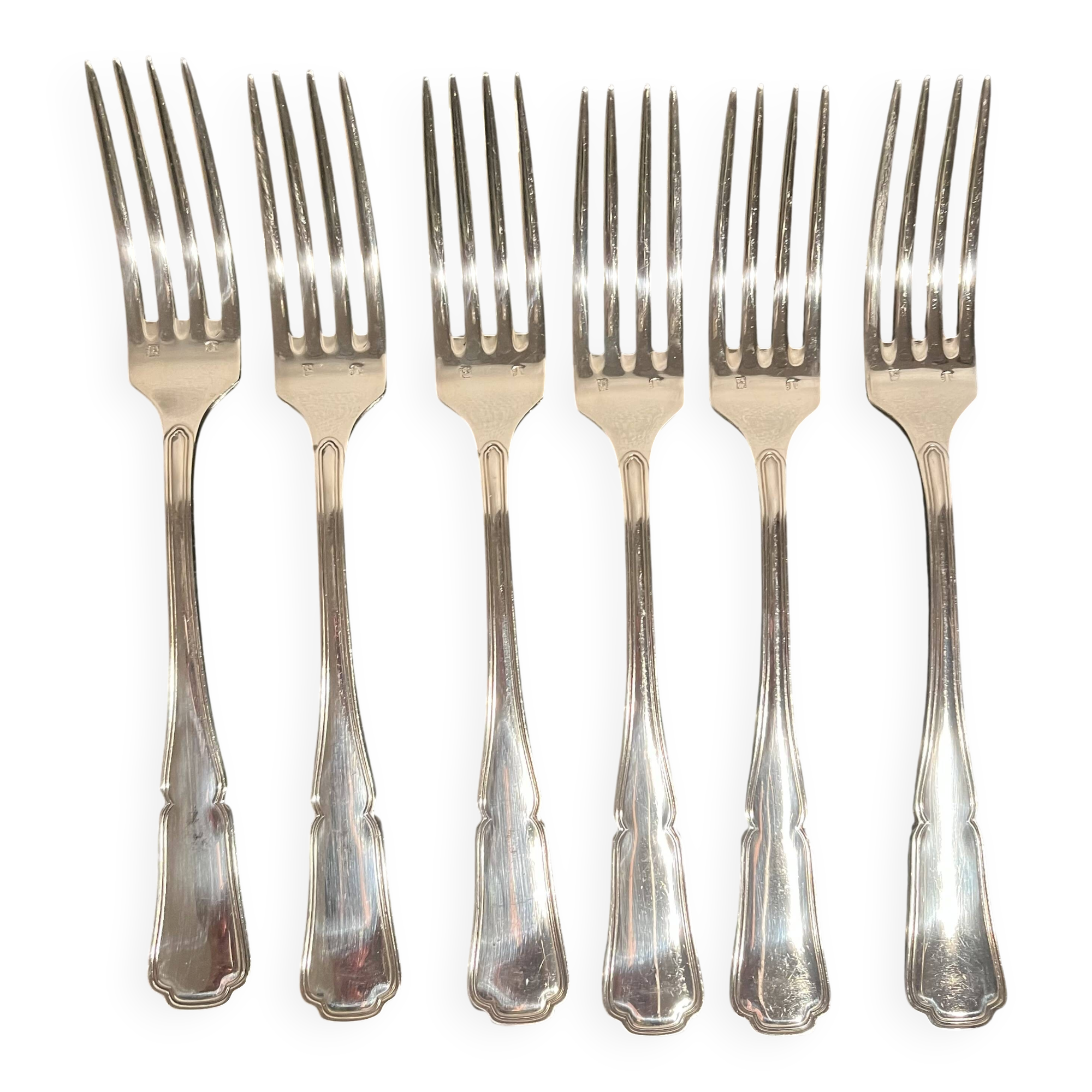 Silver-plated metal forks