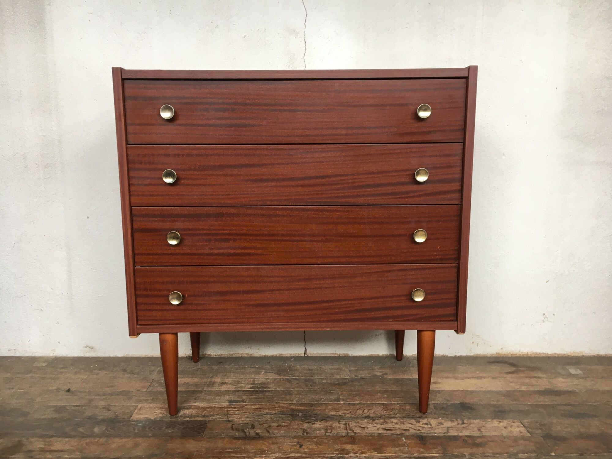 Chest of drawers semainier rag maker vintage wood bubinga 1950