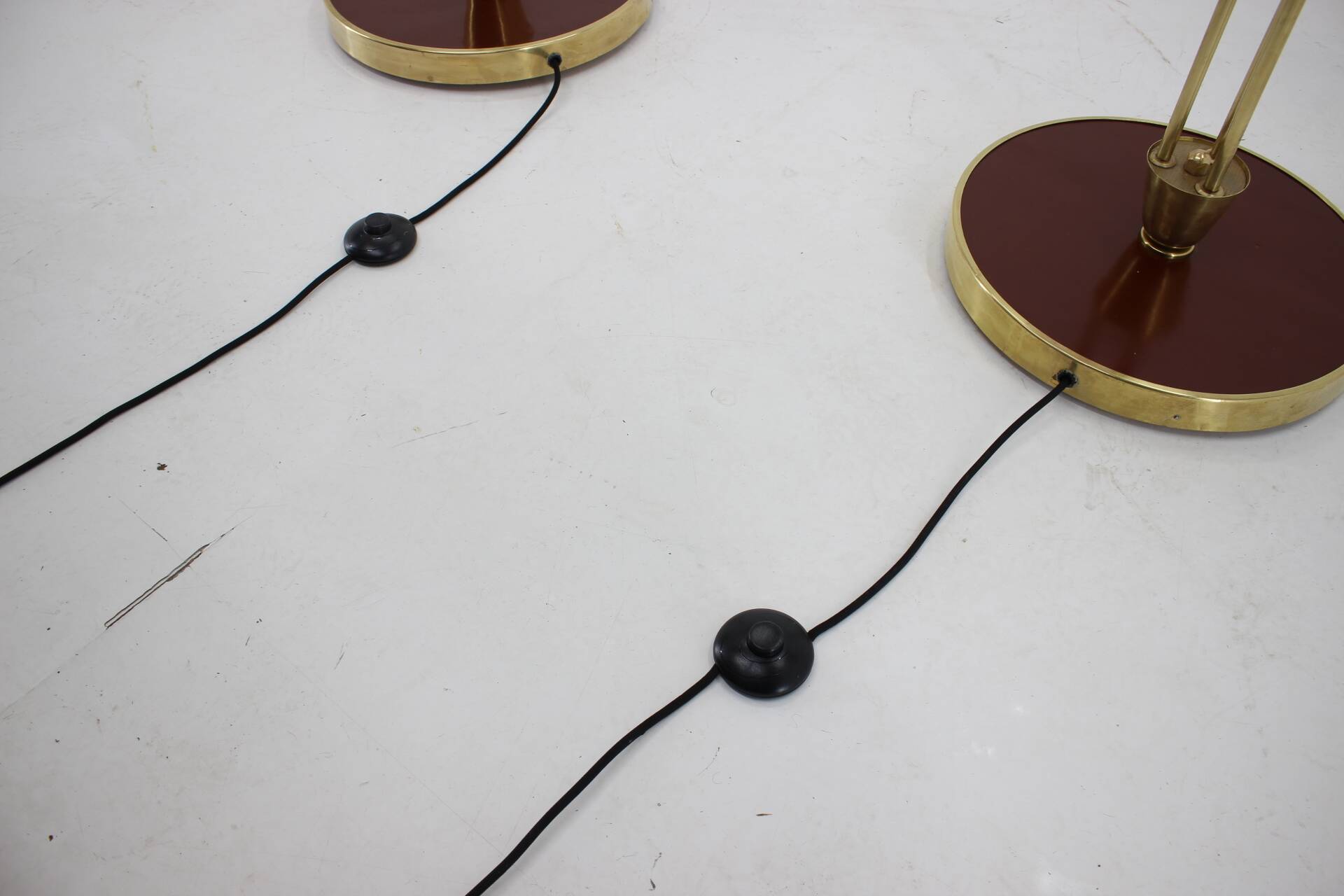 1940s Pair of Art Deco Floor Lamps, Czechoslovakia
