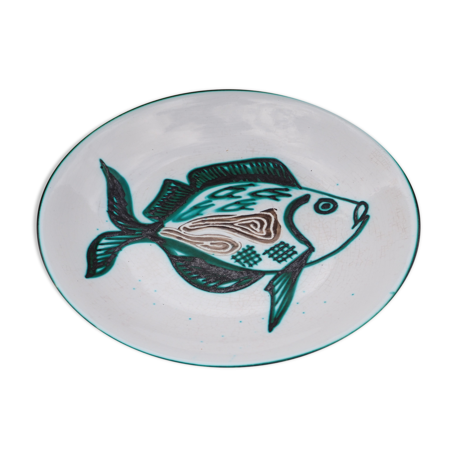 Fish decor plate by Robert Picaud - vallauris