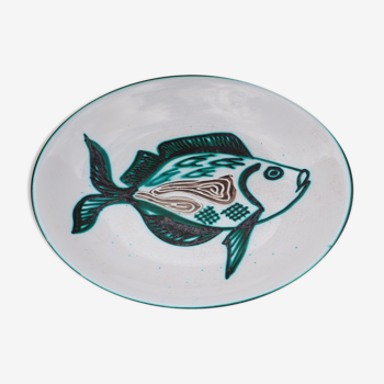 Fish decor plate by Robert Picaud - vallauris