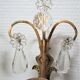 Pair of wall lamps patinated gilded bronze and early twentieth century glass grapevines