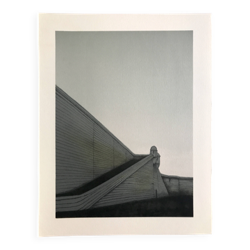 Lithographie originale d'Alain Le Foll, Fortifications, 1978
