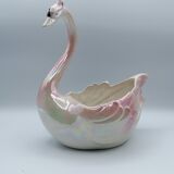 Porcelain swan pot cache