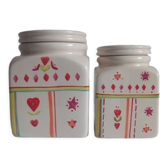 Square pharmacy, apothecary jars - heart motifs