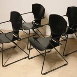 Series of 4 minimalist chairs model "EGOA 300" by Josep Mora