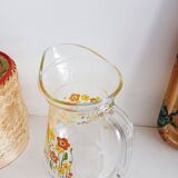 Flowery glass carafe, 1970s