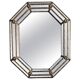 Octagonal Hollywood Regency Mirror with Floral Brass Accents, 1970s