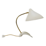 White brass desk or table lamp in the Louis Kalff style from the 1950s.