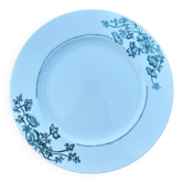 Assiette porcelaine décor fleurs bleues