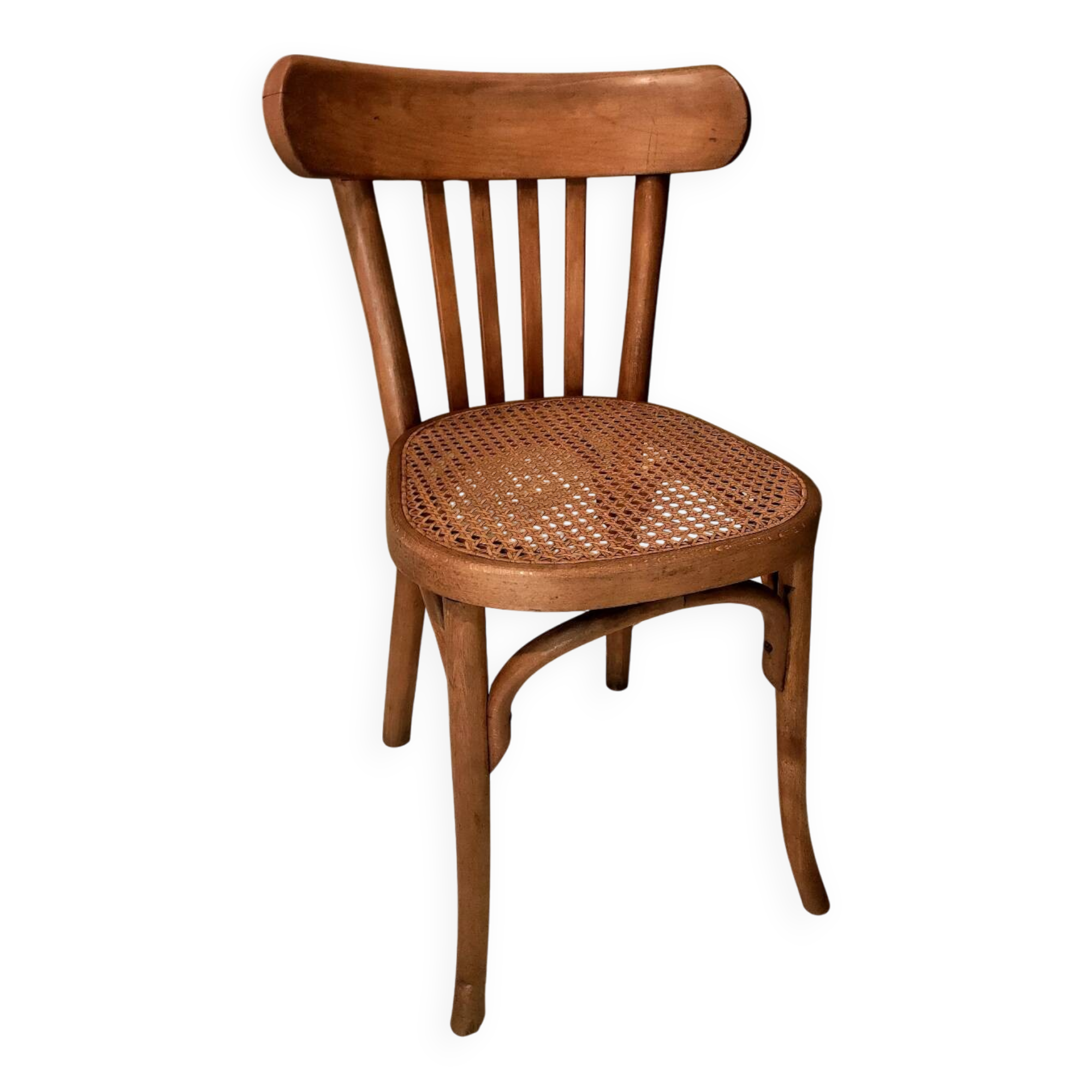 Old bistro chair with caned seat