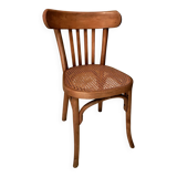 Ancienne chaise bistrot assise cannée