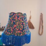 Retro lampshade with Liberty fabric and Charleston fringes.