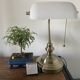 Banker's lamp in bronze and white opaline Notary lamp, Art Deco