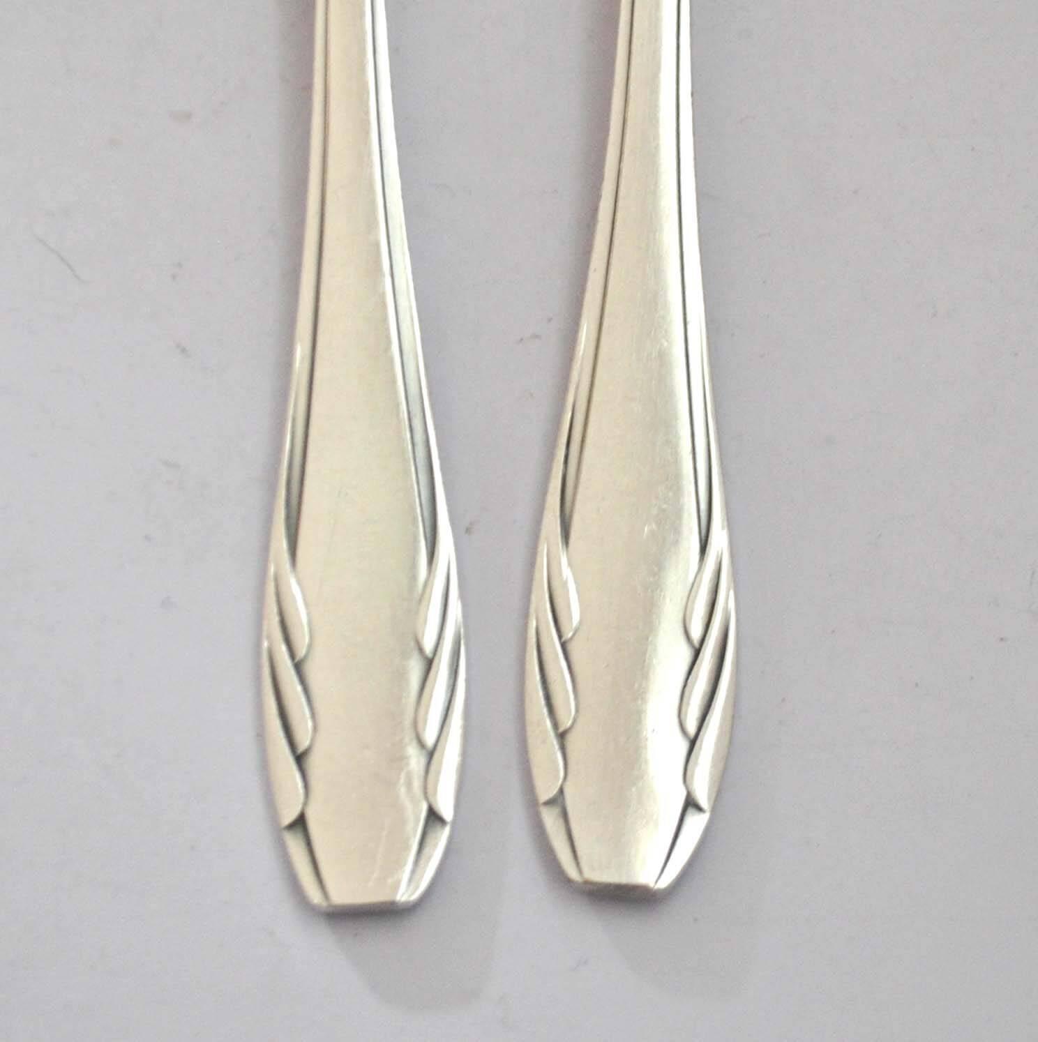 Vintage gulden cutlery in silver metal - fork + modernist spoon 1940/1950