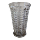 Vase sur pied en verre ciselé 10 facettes