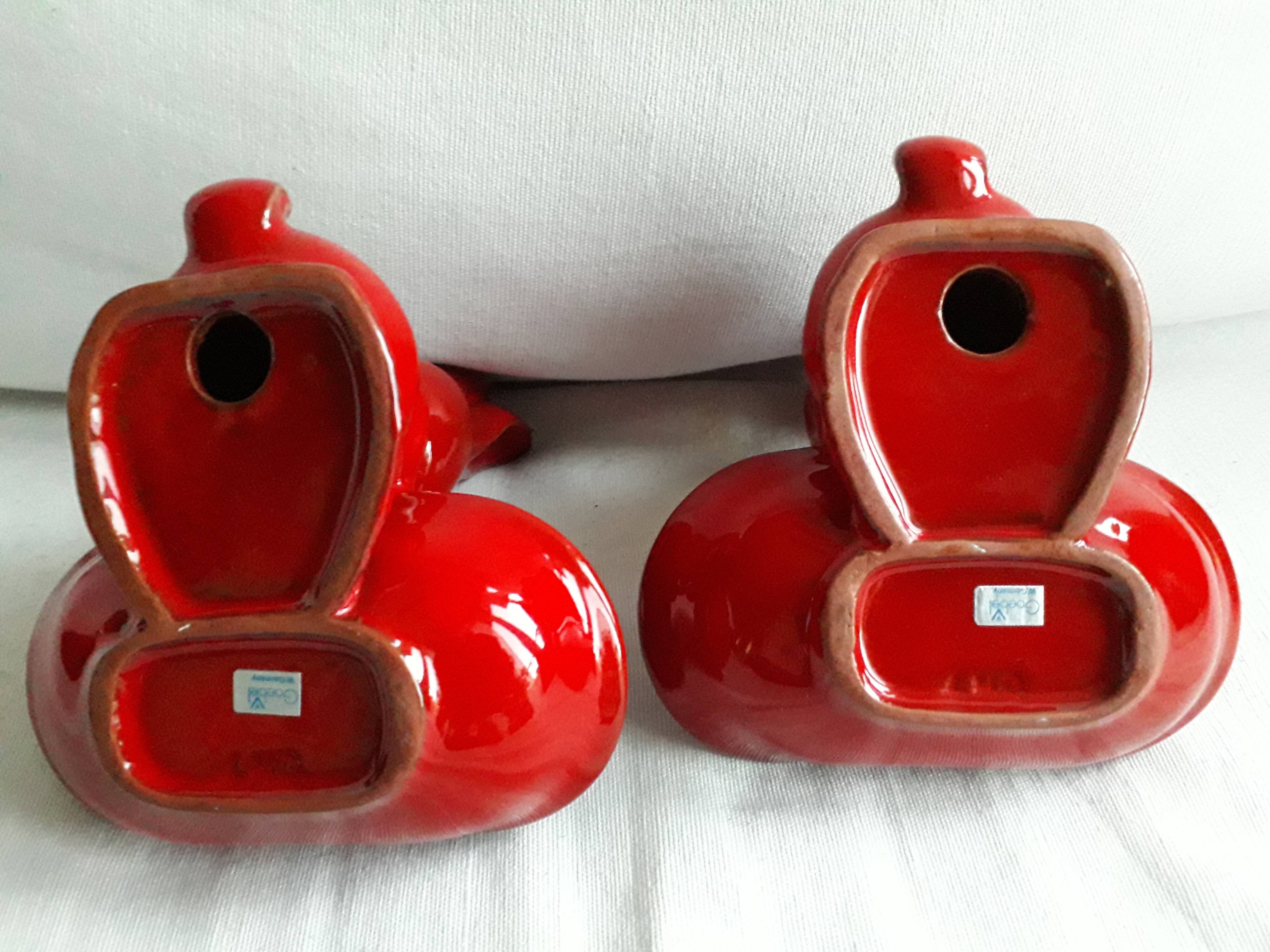 A set of 2 vintage storage compartments in the shape of rabbits