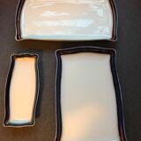Series of 3 imperial porcelain trays Russia Kuznetsov
