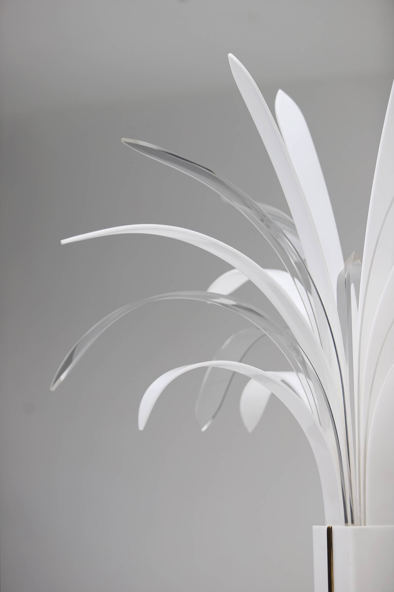 Theo Verhulst 1982 Perspex Palm Floor Lamp