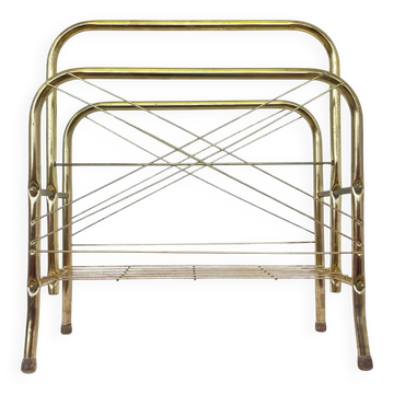 1980s gold-coloured metal magazines/newspaper stand