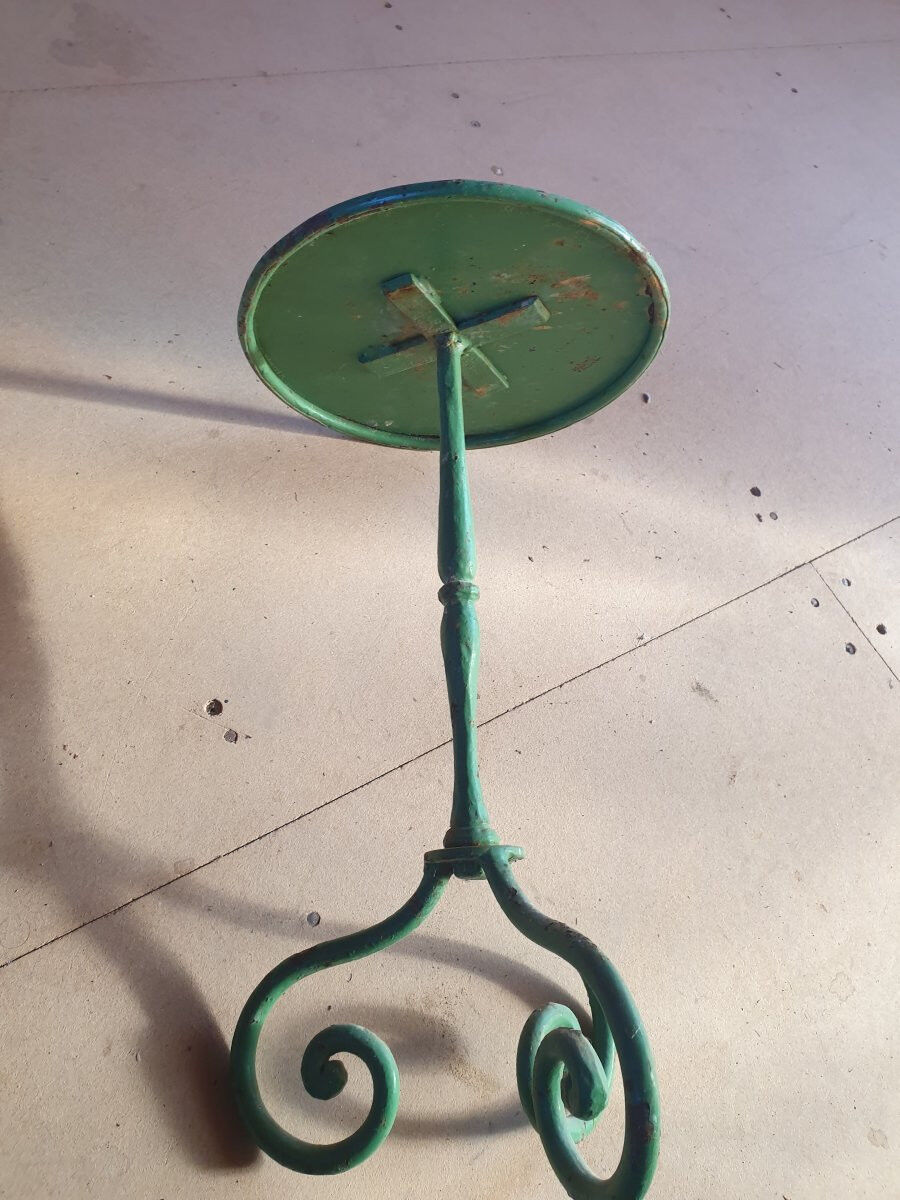 Small green metal side table - mid 20th century