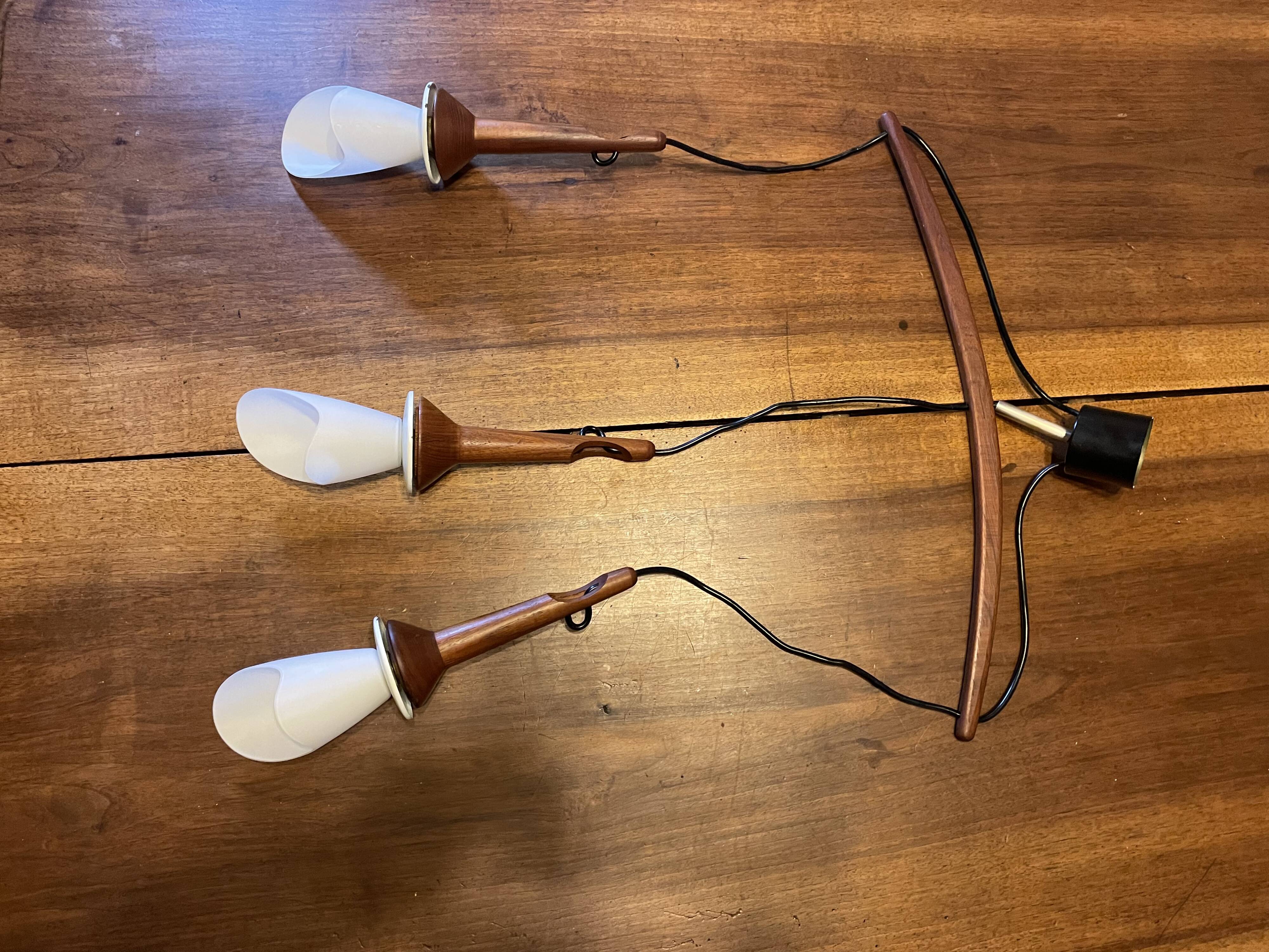 Scandinavian teak pendant light