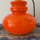 Suspension vintage en opaline orange électrifiée à neuf