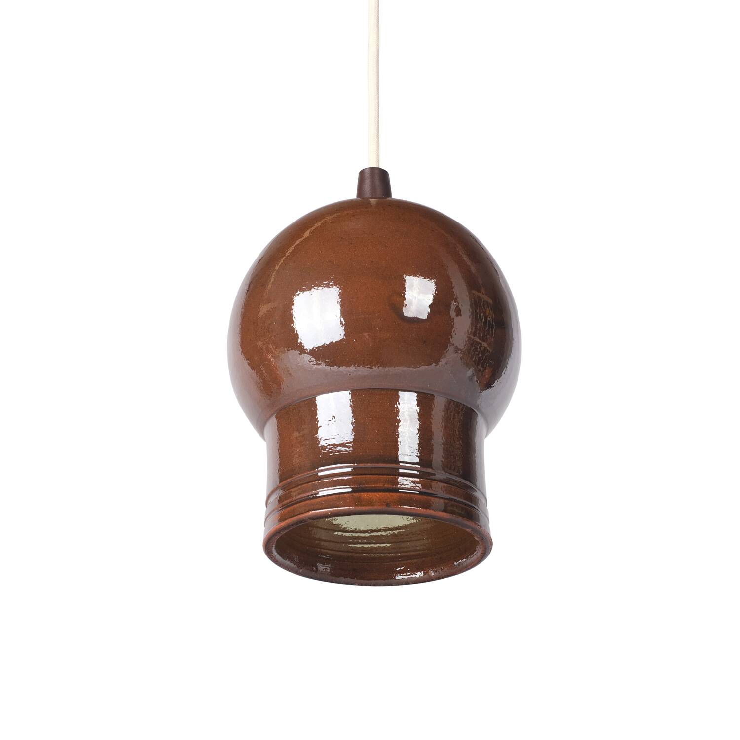 Lampe suspendue en argile verte