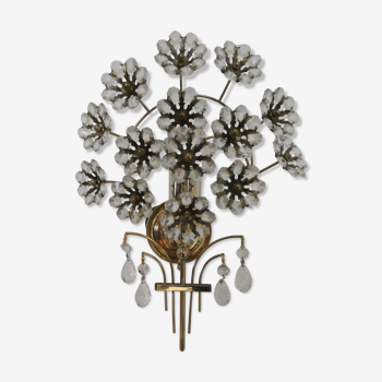 Applique  fleurs de cristal circa 1960