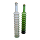 Pair of vintage ribbed blown glass bottles with cork stoppers.