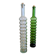 Pair of vintage ribbed blown glass bottles with cork stoppers.