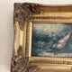 Ancient Impressionist Painting Hunting Pheasant English Rococo Frame