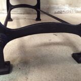 Industrial dining table solid wood cast foot cast iron