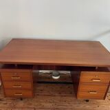 Large oak desk with double pedestal - 1950