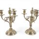 Pair of silver-plated candelabra in Louis XVI style