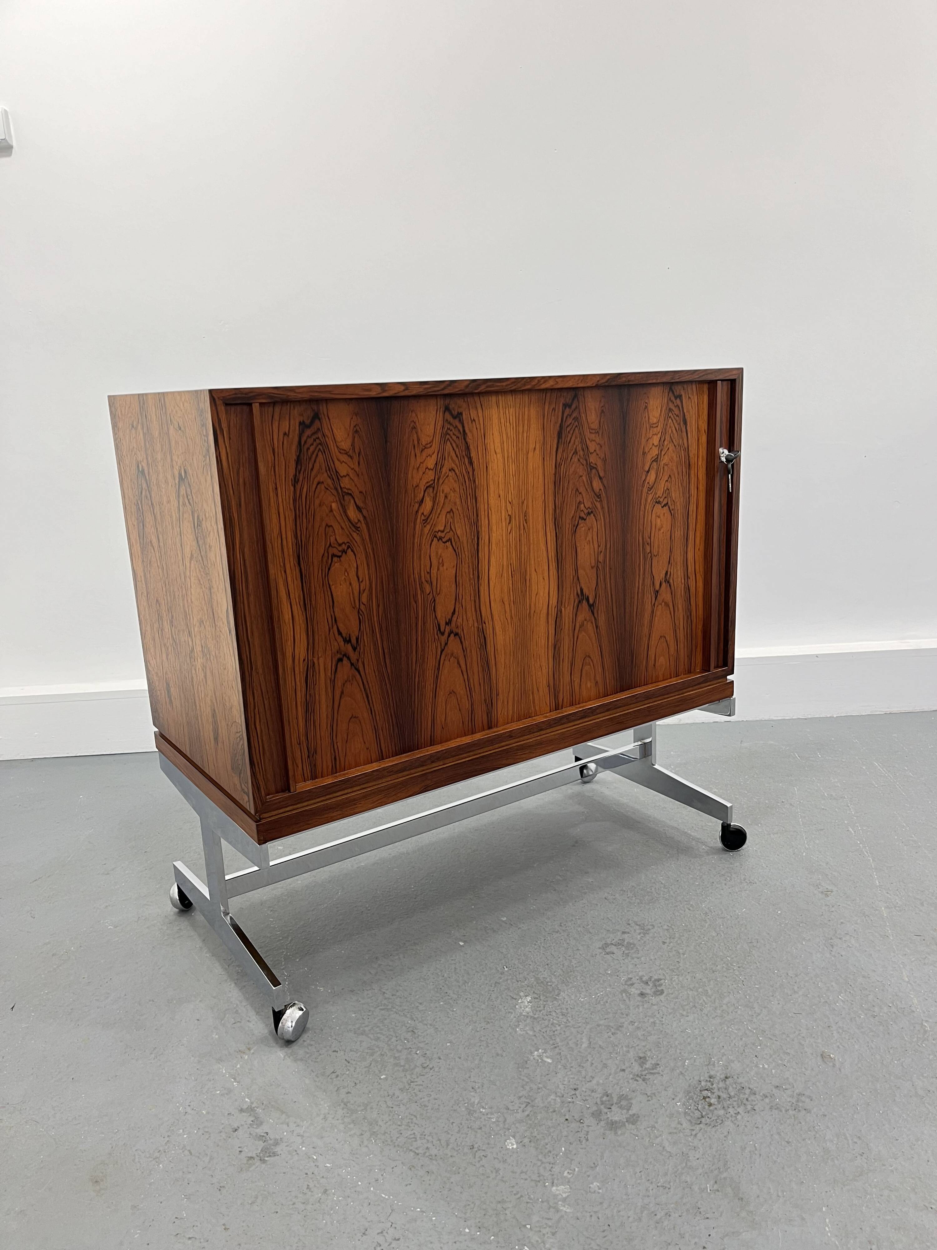Meuble mobile vintage en bois, 1970s