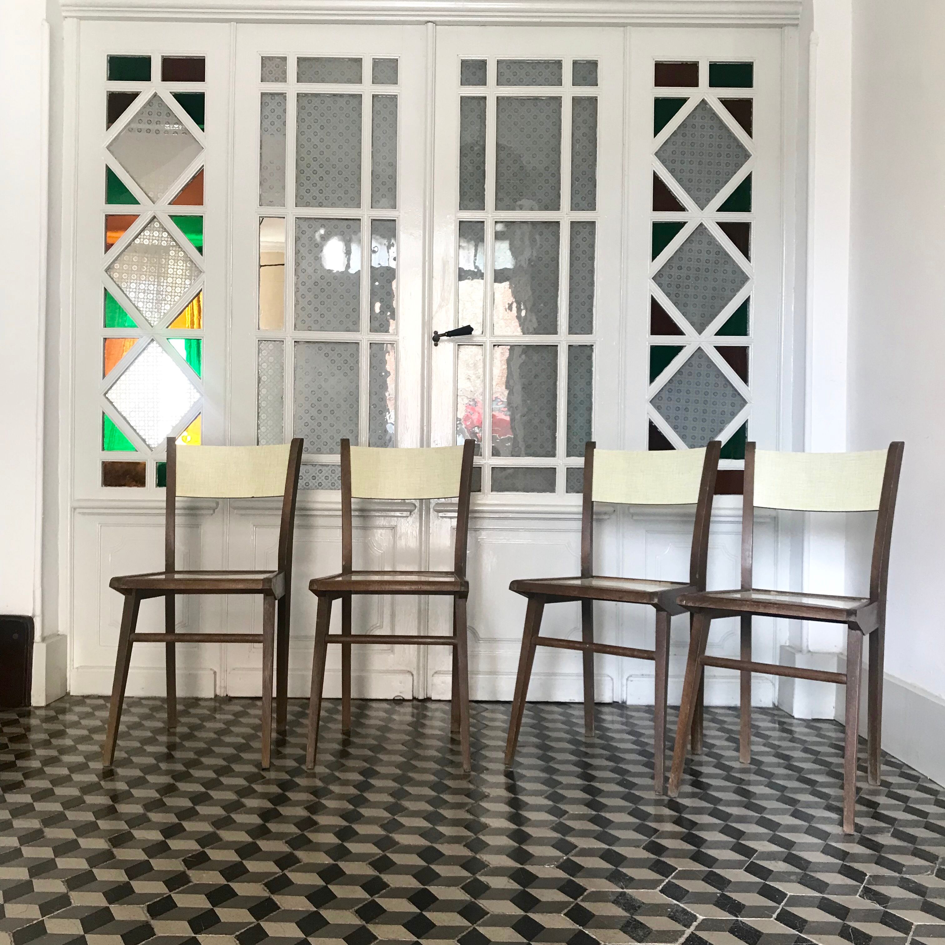 Formica chairs and wood