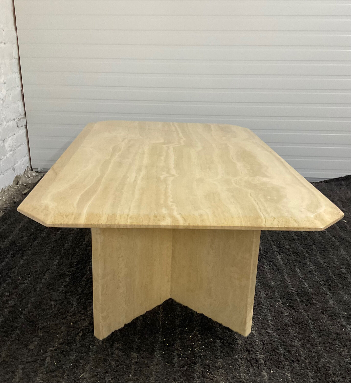 Travertine coffee table from the 70s Italy