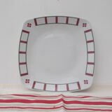 Set de assiettes basque porcelaine verte et rouge avec 1 plat ovale