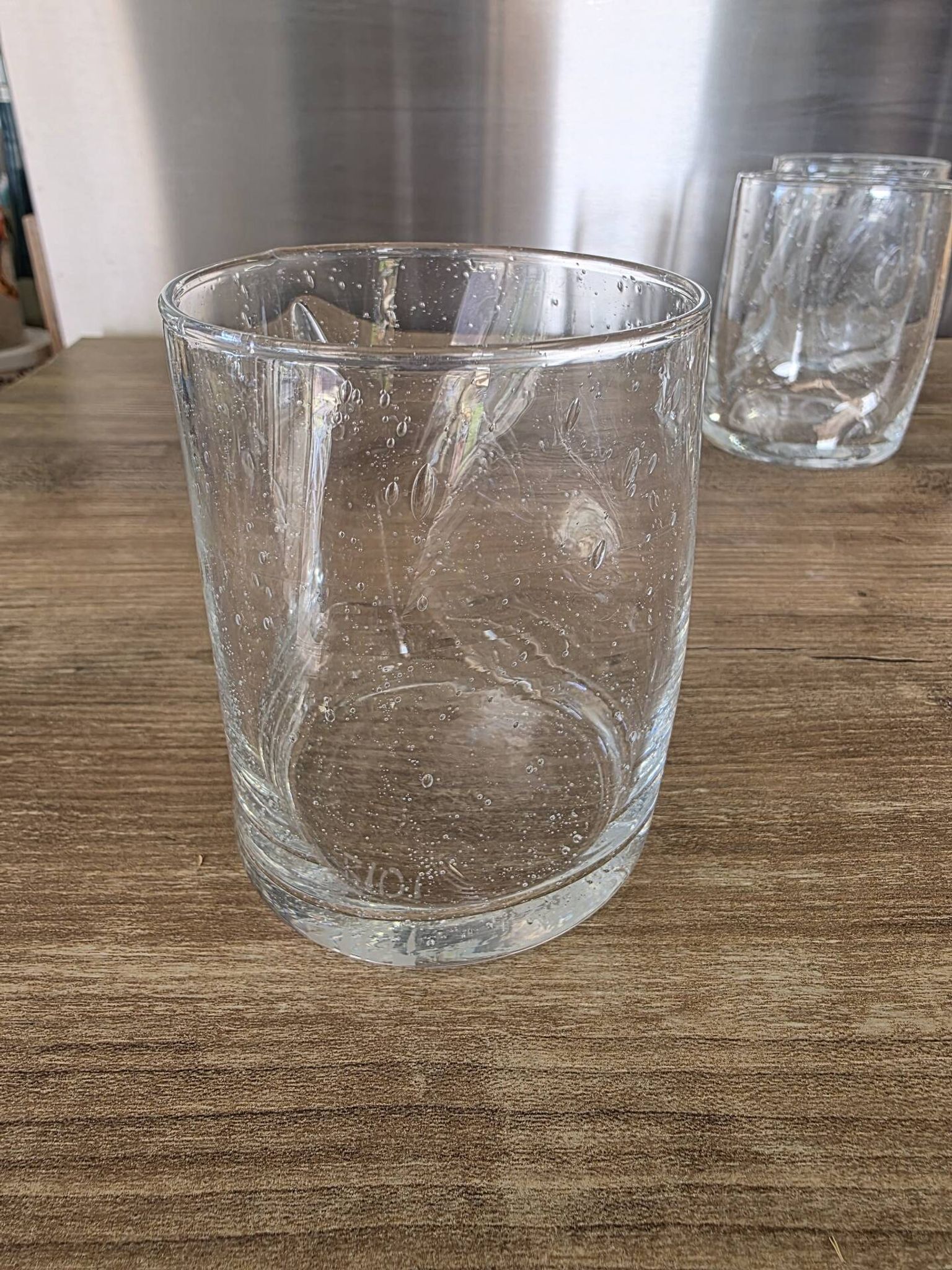5 engraved bubble glass cups BIOT Free-form pinched (H 10 cm)
