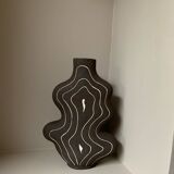 Raw black stoneware vase