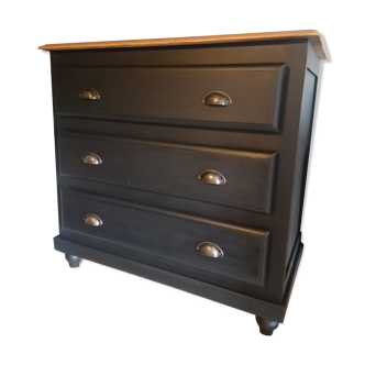 Pine dresser 3 black drawers