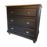 Pine dresser 3 black drawers