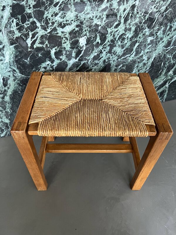 Tabouret paillé Maison Regain, circa 1970