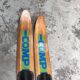 Old wooden water skis