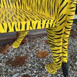 Painted wooden tiger chair