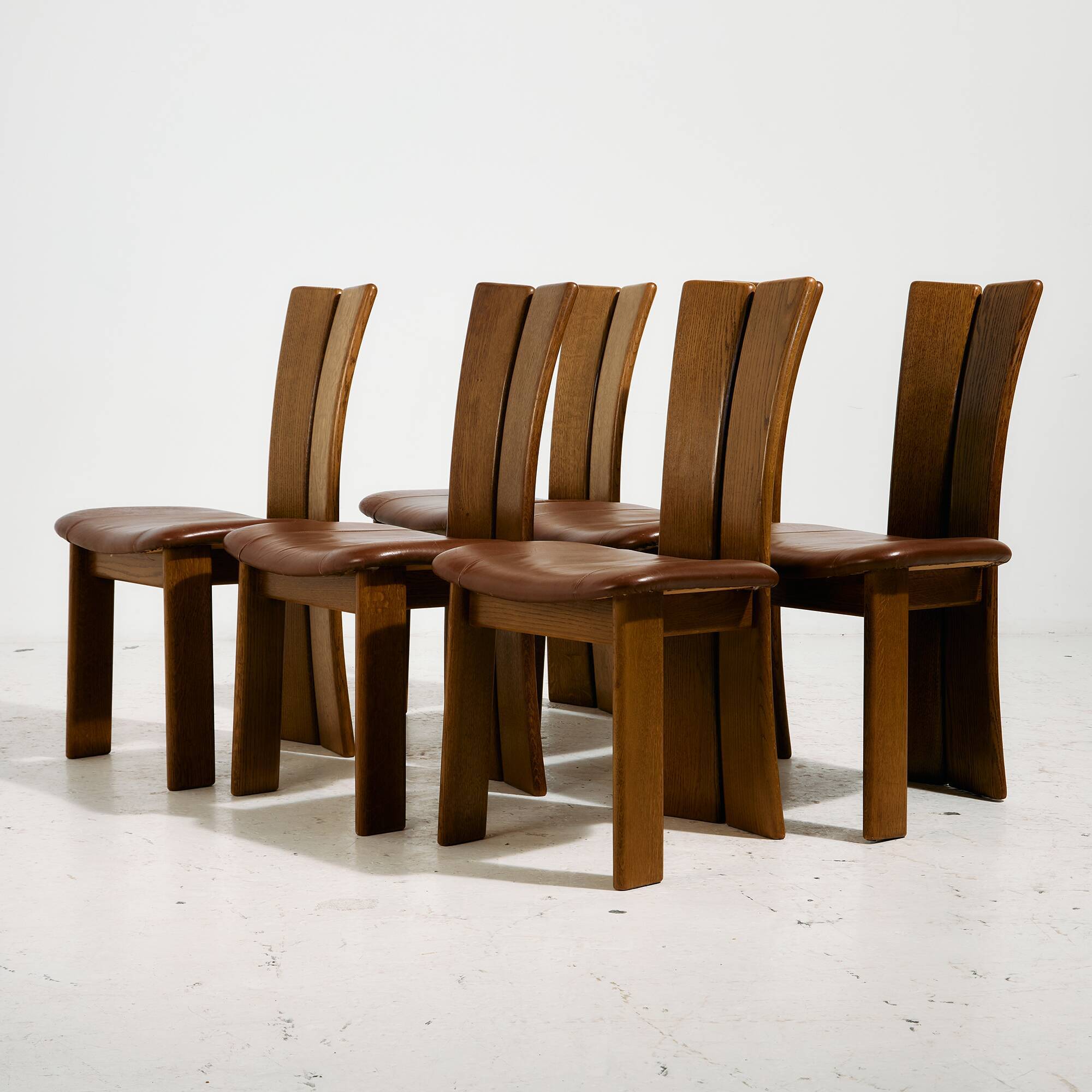 CJ Rosengaarden oak dining set, Set of 7