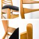 Lot de 6 chaises vintage bois assise tissu, style Mid-Century scandinave